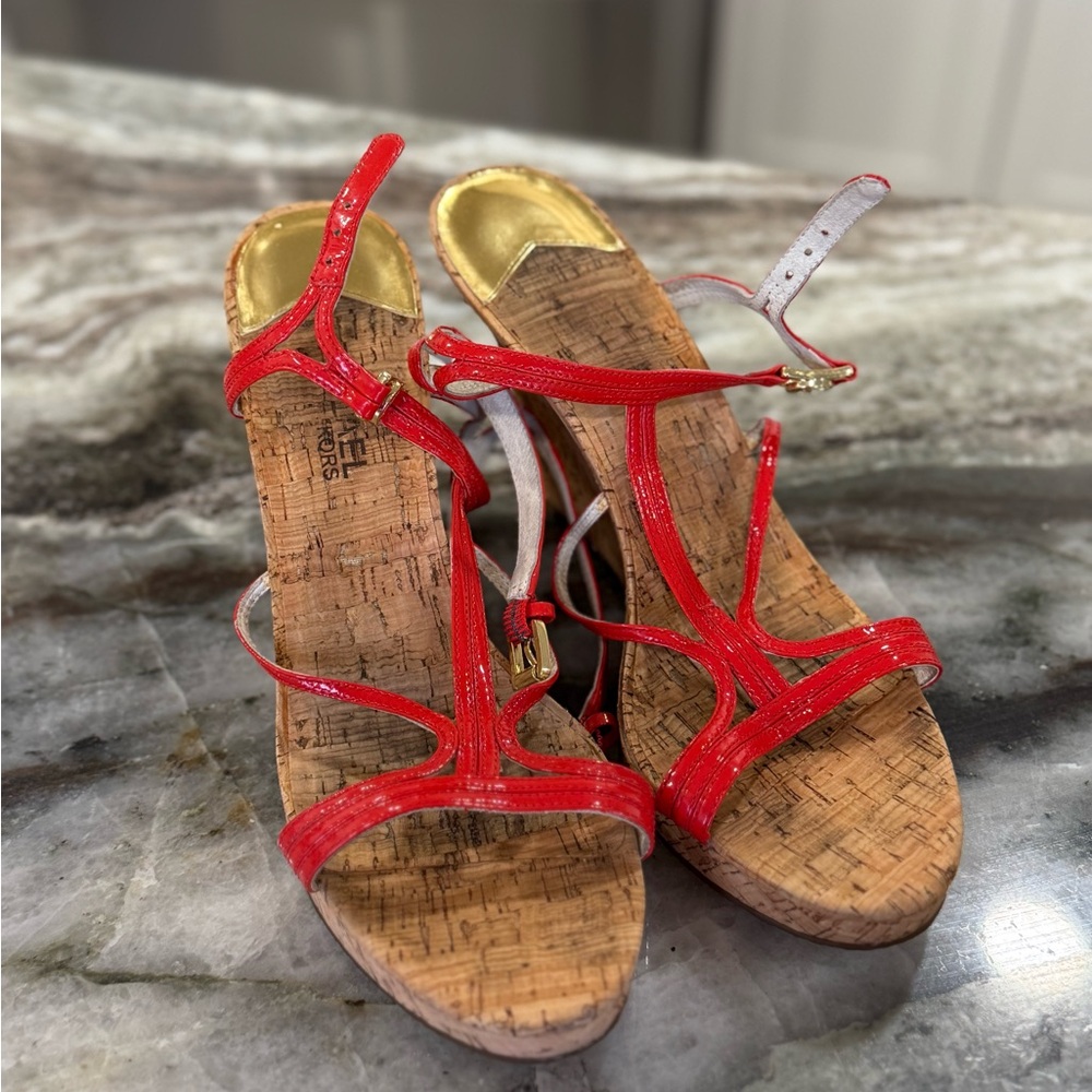 Michael Kors cork wedges